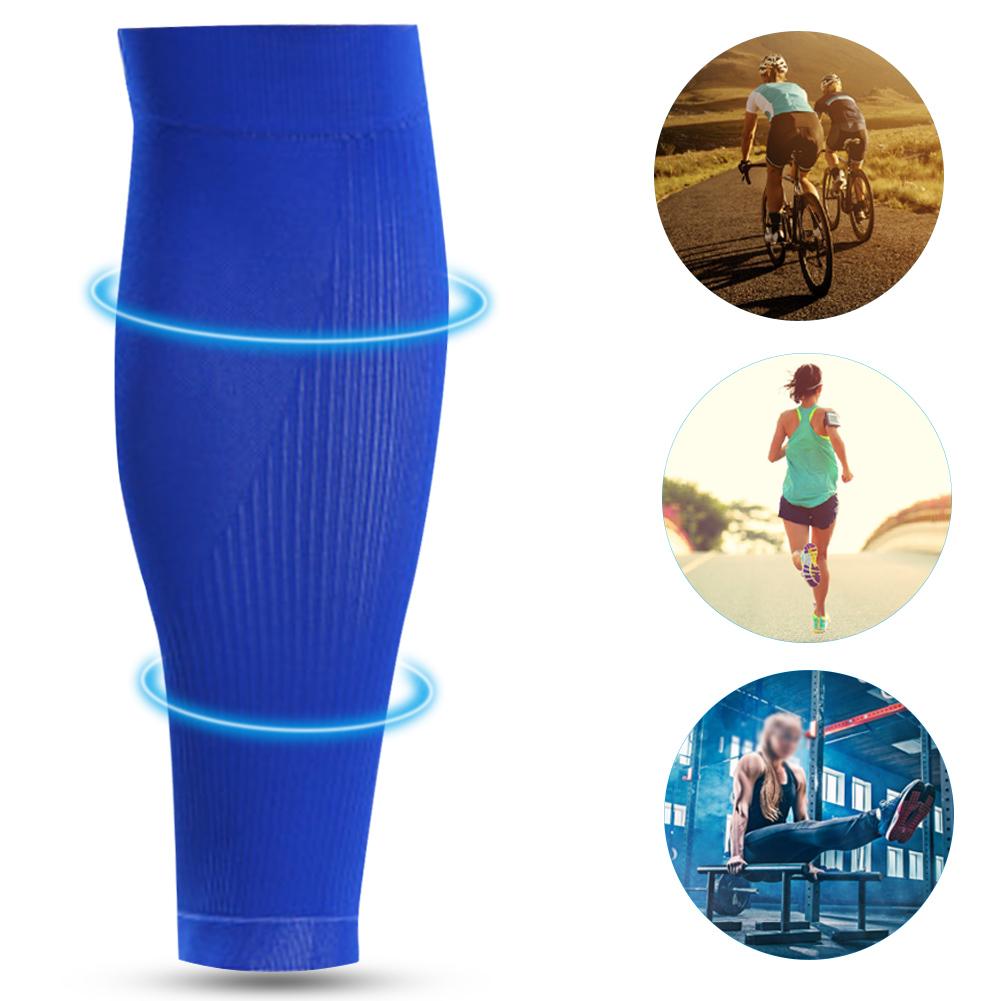 1 Coppia Mumian Parastinchi Sportivi Maniche Compressione Polpaccio Protezione BluM