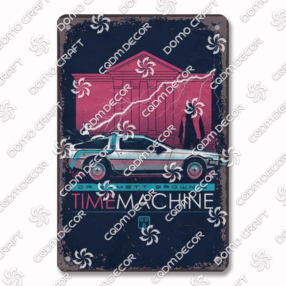 Classic Science Fiction Film Metal Tin Sign, Back to the Future Movie Poster Metal Plates, Cinema Club Cafe Bar Home Wall Decor