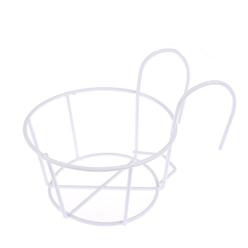 

Открытый подвесной завод железные стеллажи забор балкон круглый цветочный горшок садовые принадлежности onesize белый