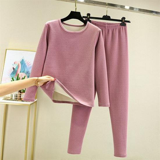 Women's German Velvet Thermal Underwear Set: Plus Size, Thickened, Brushed for Autumn/Winter