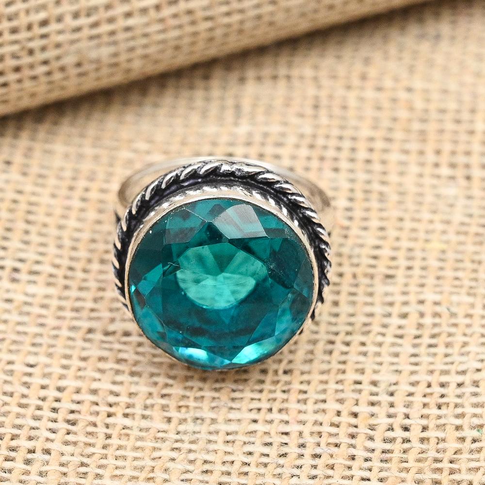 Indicolite Tourmaline Gemstone Handmade 925 Sterling Silver Jewelry Ring For Wedding Gift