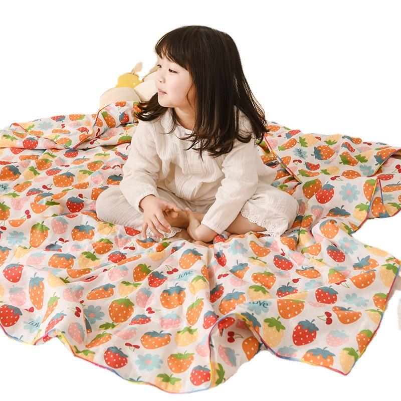 New Waffle Yarn Cotton Children's Summer Quilt Double Layer Yarn Airable Cover