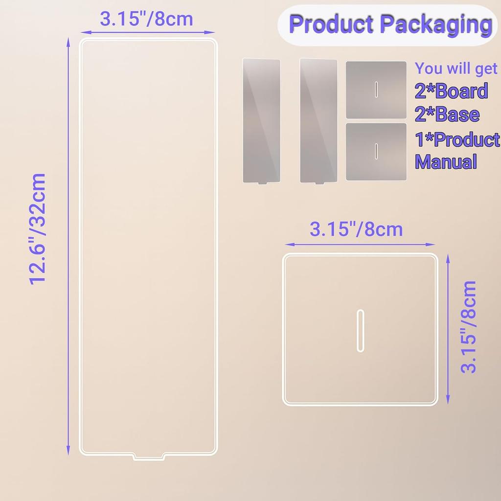 Removable Sticky Note Holder, Acrylic Desktop Memo Message Board, Transparent Portable Monitor Memo Stand for Any Computer and Laptop
