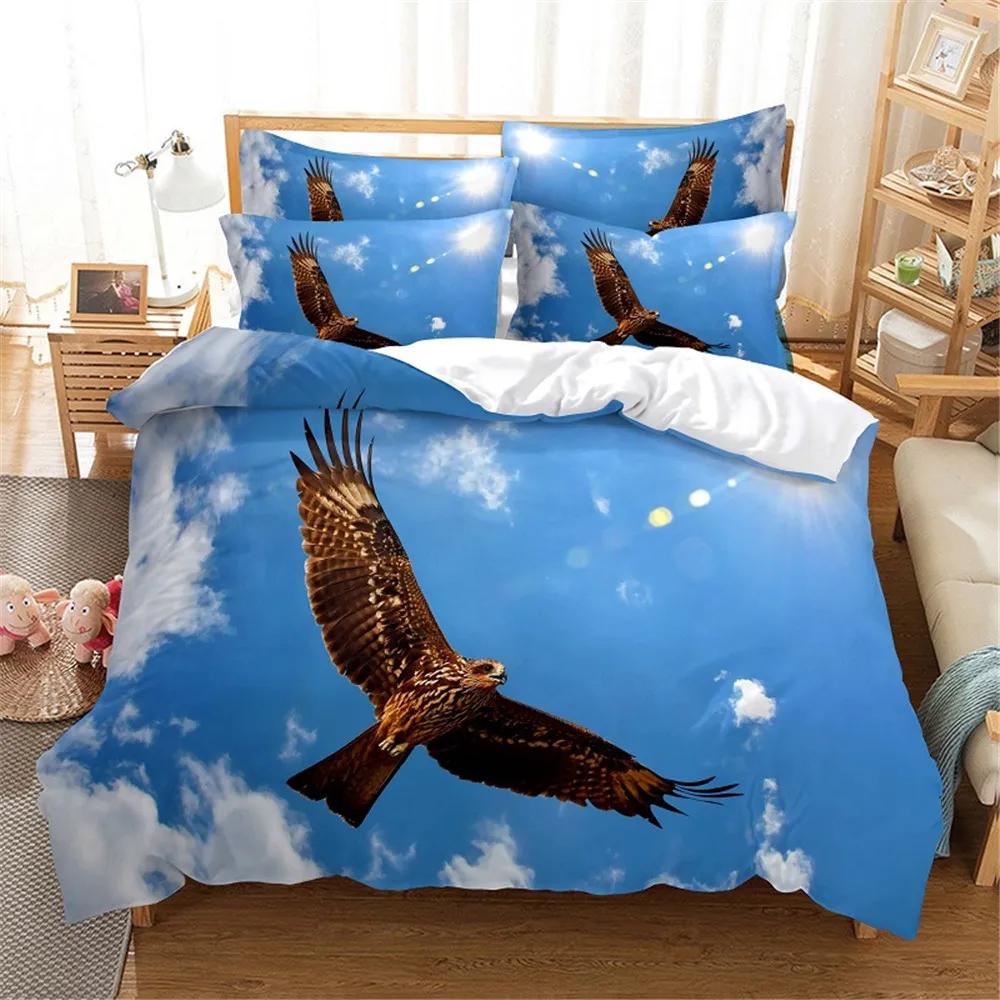 Comforter 3D Bedding Set For Kids Owl Eagle Birdtwin Full Queen King Winter Bedclothes Home Textile King Size