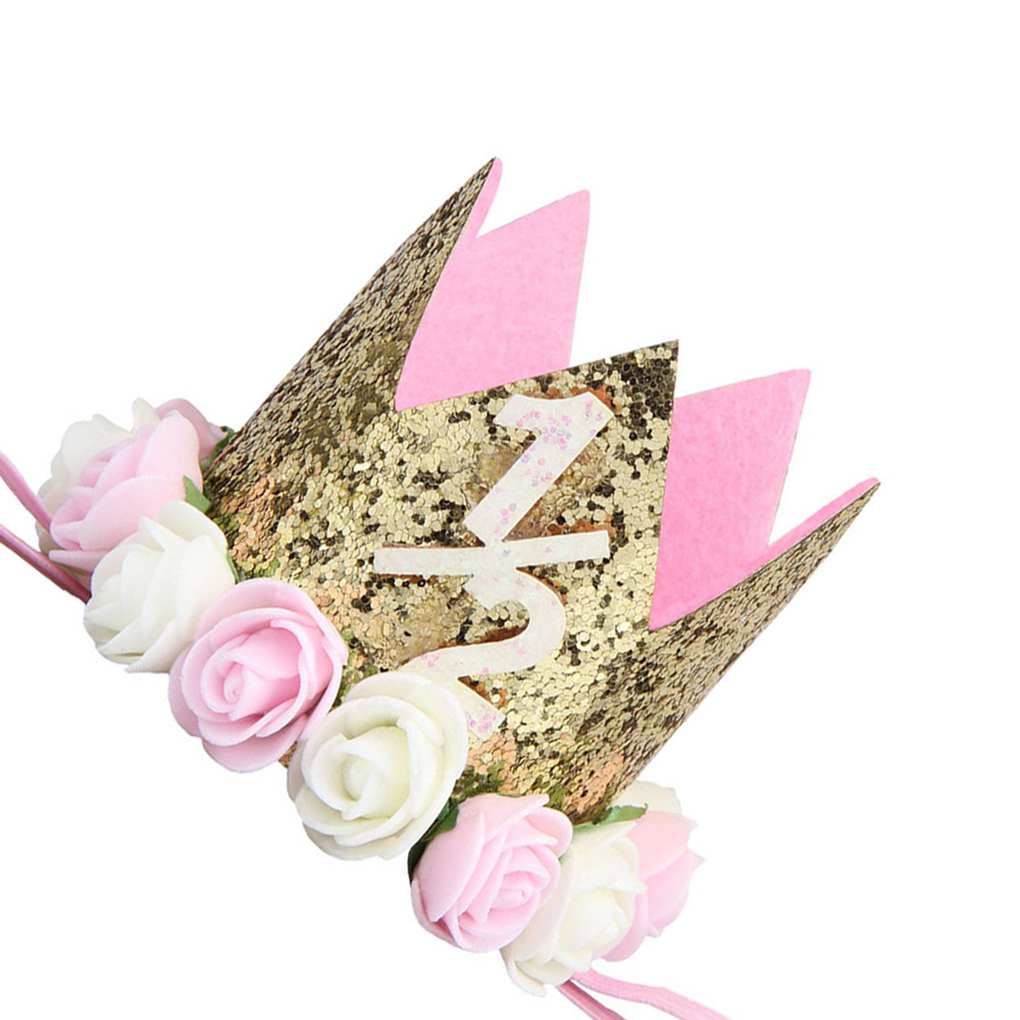 Baby Birthday Party Hat Crown Kids Cap Baby Shower Gift