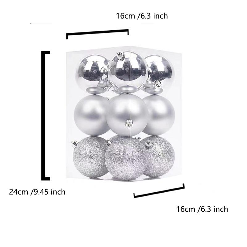 12Pcs/Box 6/8CM Mini Christmas Ball Ornaments Decorations for Xmas Tree Balls Christmas Hanging Balls for Holiday Wedding Party