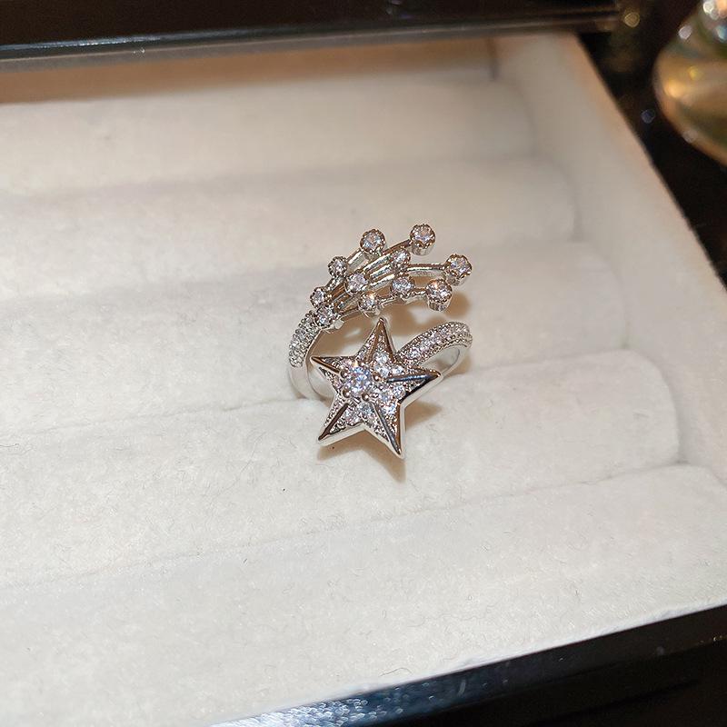 Zirconia Diamond Geometric Heart Open Ring - Fresh High-end Jewelry for Index Finger