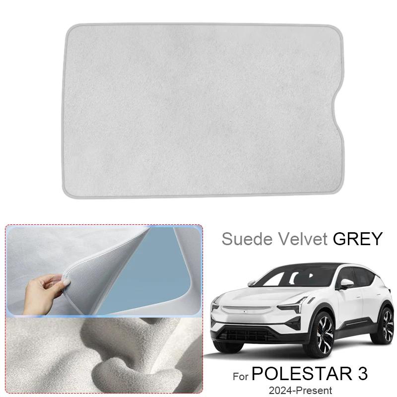 Car Anti-uv For POLESTAR 3 2024-Present Electrostatic Adsorption Sunroof Sunshade Suede Fabric Auto Heat Insulation Skylight