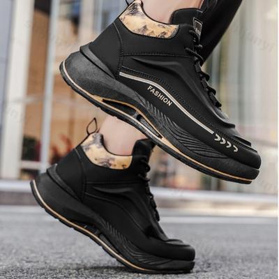Men's High Top Sneakers Autumn Trend Comfort Wear-resistant Platform Casual Shoes Height Increase Lace Up Non Slip Running Shoes
