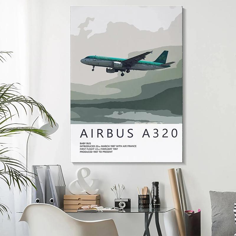 Airbus A320 A380 A350 A319 Aviation Aircraft Posters and Prints Canvas Painting Wall Art Picture for Living Room Home ation