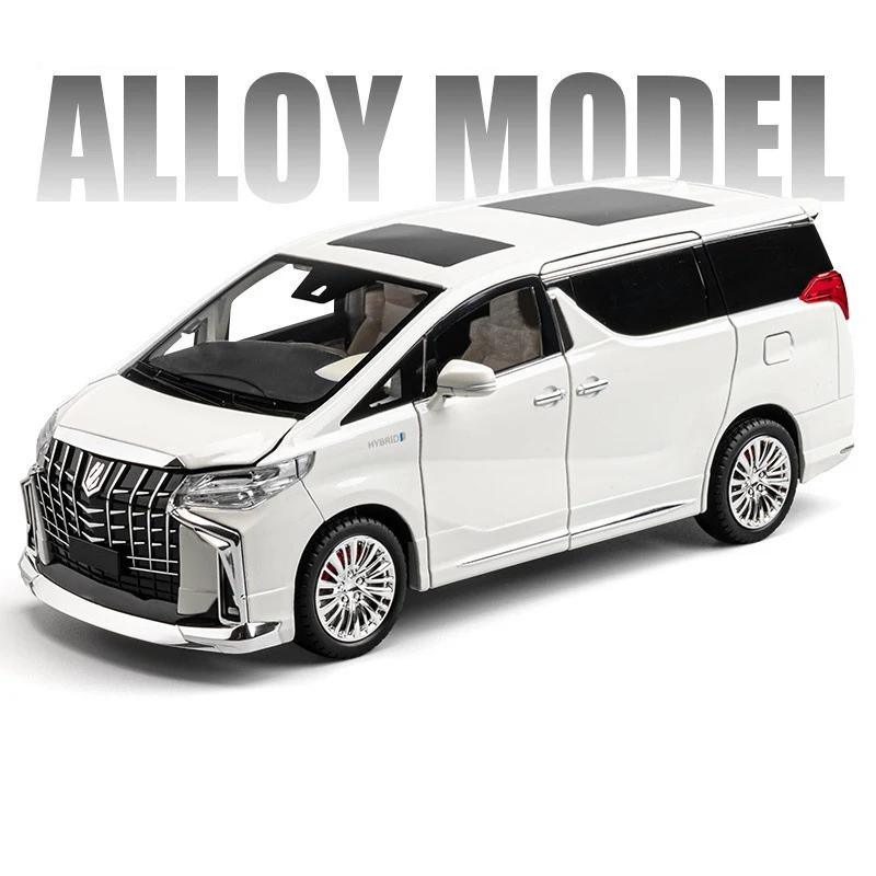 Lqbn4 Large Size 1/18 Toyota Alphard MPV Alloy Car Model Diecast Metal Toy Vehicles Car Model Simulation Sound and Light Children Gift