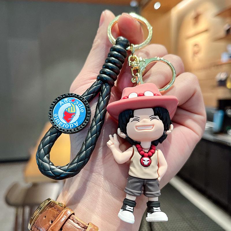 3D Anime Figurine Keychain: Luffy, Chopper & Usopp from One Piece