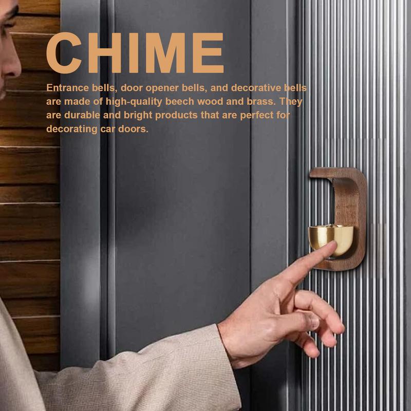 Wood Doorbell Chime Magnetic Decorative Loud Door Bell Small Brass Door Chime for Iron Doors Restaurant Lightweight Doorbell