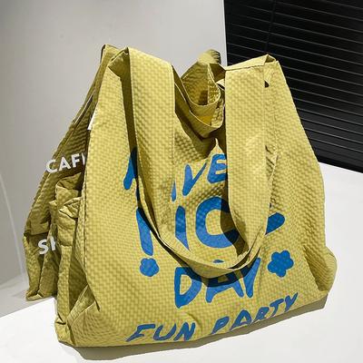 Canvas Bag Women's 2025 Summer New Large-capacity Bag Casual Korean Ins Shoulder Canvas Tote Bag