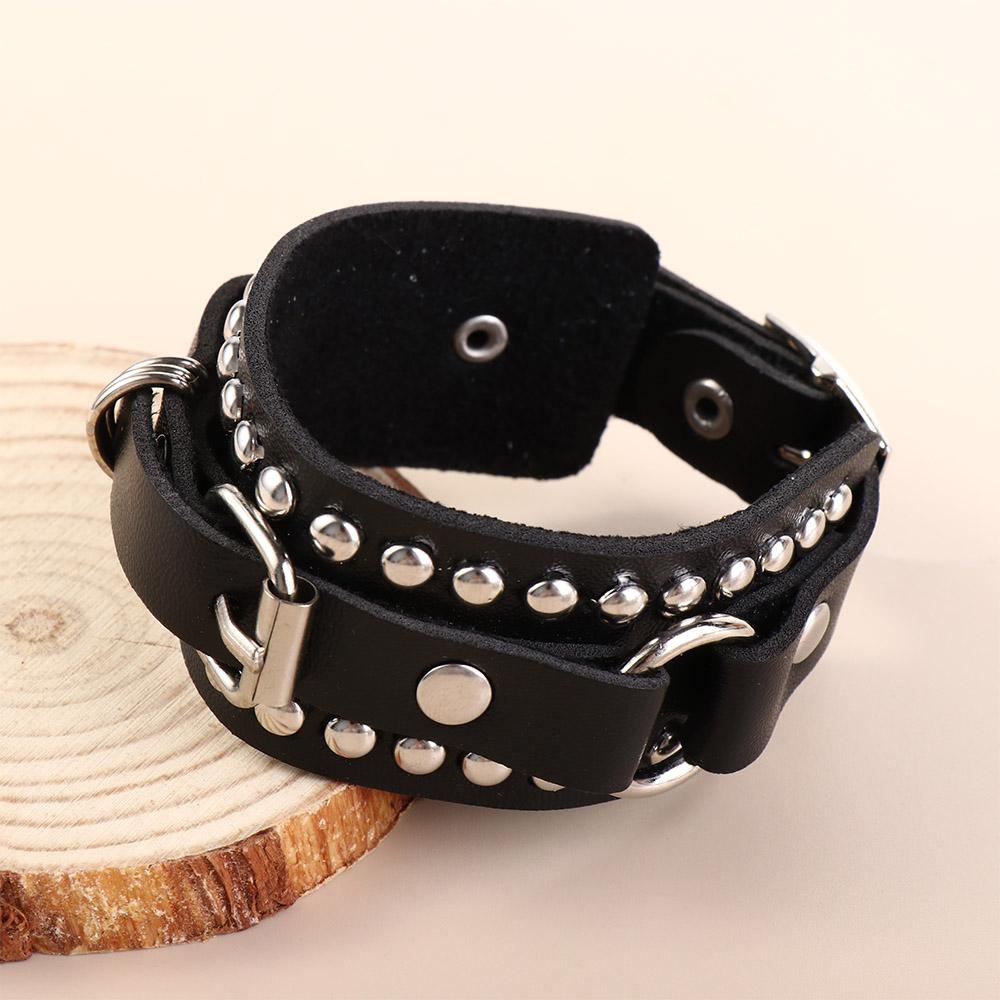 Belt Fashion Design PU Leather Bracelet Rivet Chains Bracelets Women Wristband Korean Hand Rope