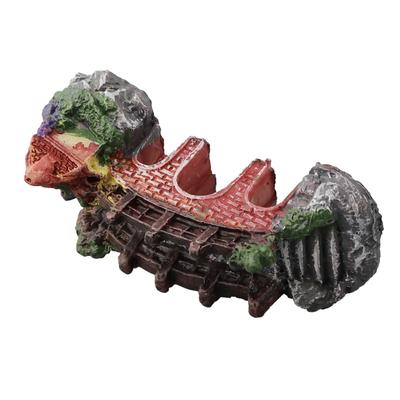Aquarium Fish Tank Decor Rockery And Bridge Aquarium Ornaments Bridge Pavilion Tree Rockery Pet Supplies Tree Plants