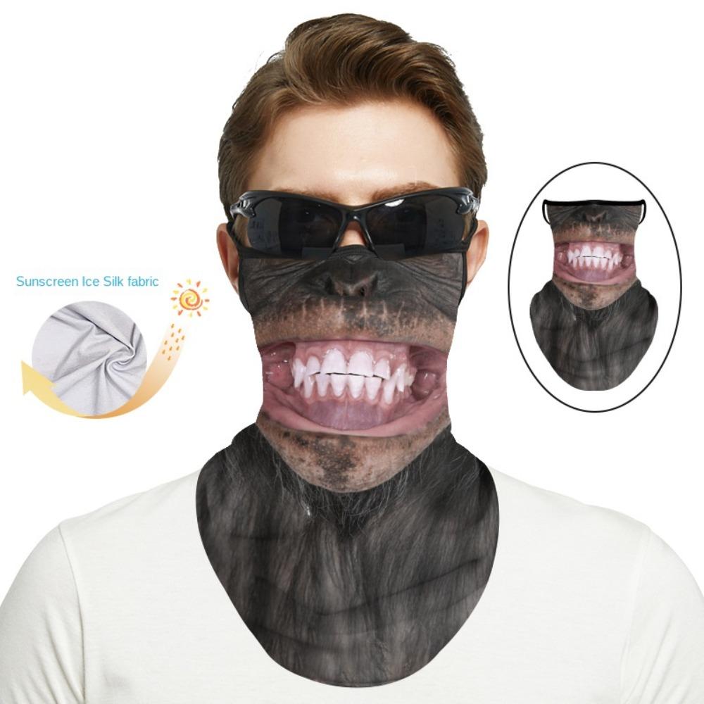 Elastic Cool Face Scarf Breathable Headband Scarf Animal Face Cover Scarf  Summer
