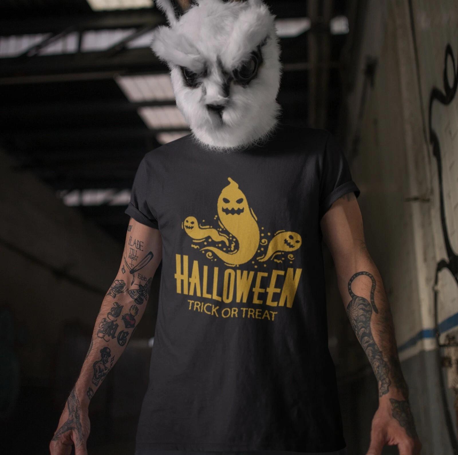

HALLOWEEN TRICK OR TREAT INSPIRED SOFT STYLE MALE SHORT SLEEVE BLACK T shirt S