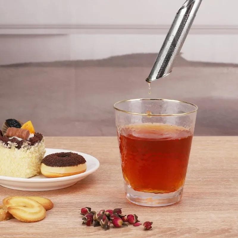 Stainless Steel Pipe Hanging Tea Maker Tea Separating Funnel High-quality Black Teas Filter Kitchen Teas Set Gadget Wholesale