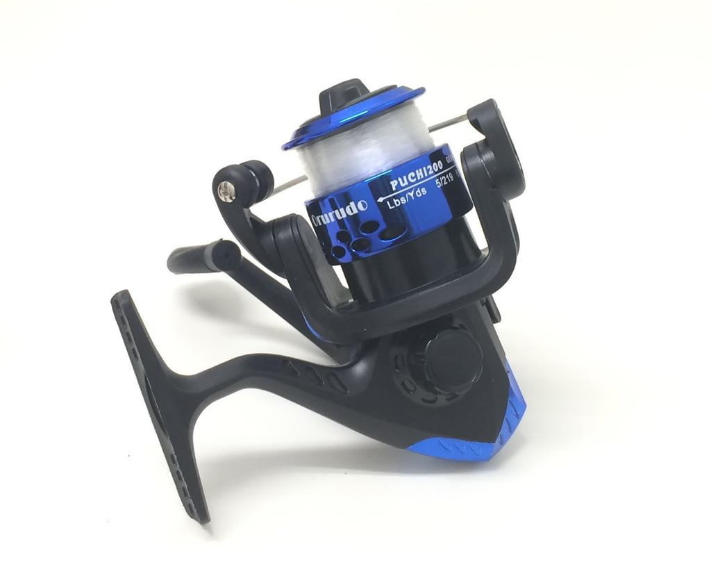 Orurudo Fishing Tackle Puchi200 Spinning Reel, Ideal for Family Fishing, Beginners, and Easy Fishing, Includes Convenient Ready-to-Use Line, Blue