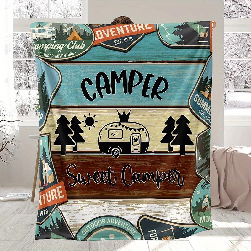 Camping Series Green Tree Printed Blanket Men'S And Women'S Four Seasons Available Soft Blanket Flannel Blanket