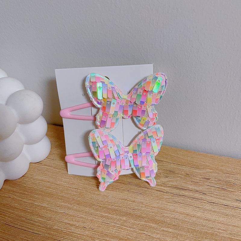 2PCS New Cute Princess Butterfly Pentagram Girls Hairpins Children Headwear Hairgrip Hair Clips Barrettes Hair Accessories