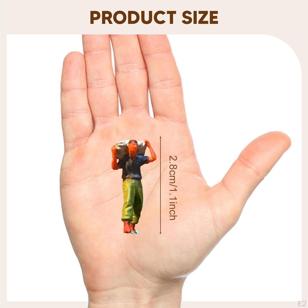 8Pcs 1:64 Scale Worker People Figure Tiny Resin Miniature Figurines for Diorama DIY Scenery
