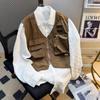 Spring & Autumn Outdoor Functional Mountain Style Workwear Vest - Men's Japanese Retro Sleeveless Trendy Design.