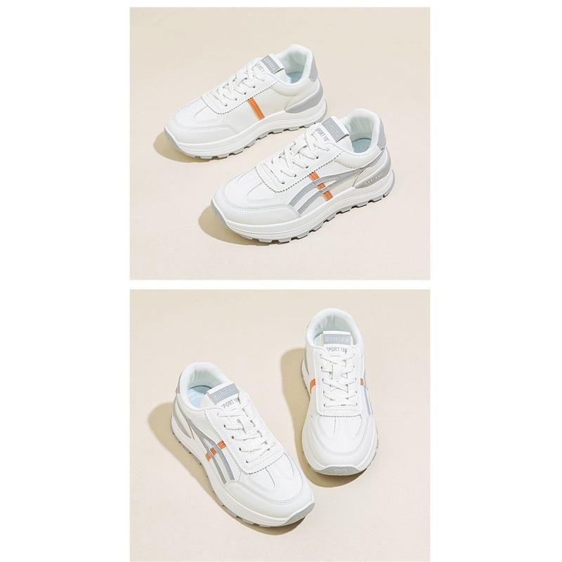Womens PU Leather Retro Running Shoes Lightweight Platform Sneakers