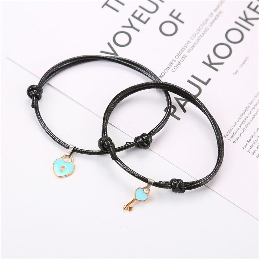 String Adjustable Key Heart Lock Daughter Couple Fashion Accessories Bangles Bracelets Jewelry