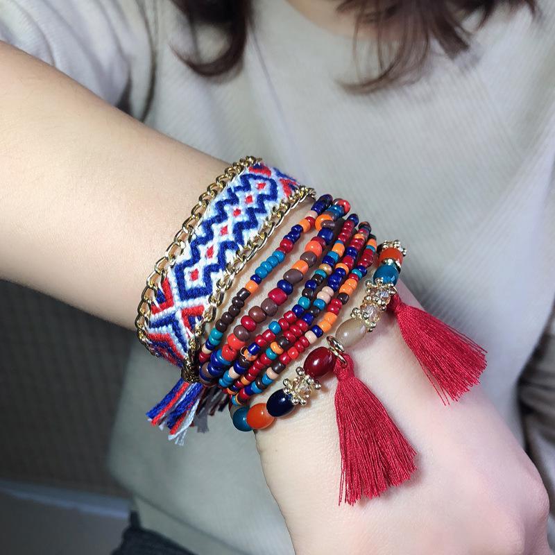 Bohemian Multi-Layer Bracelet, Nepalese Pattern Hand-Woven Bracelet, Personalized Ethnic Style Bracelet Generation