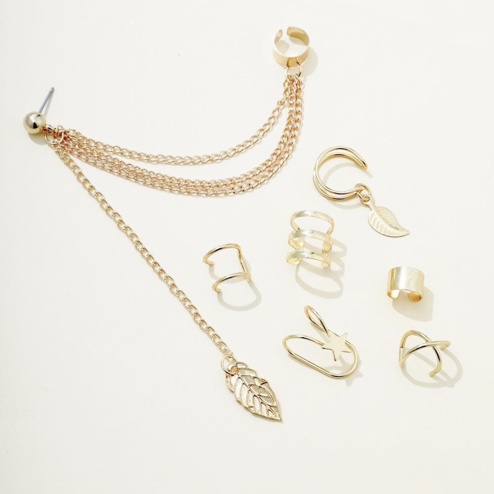 Elegant Geometric Metal Leaf Earrings Set For Women Perfect For Special Occasions