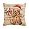 New Christmas Gingerbread Man Candy Decorative Pillow Cover Home Living Room Holiday Party Pillow Cover