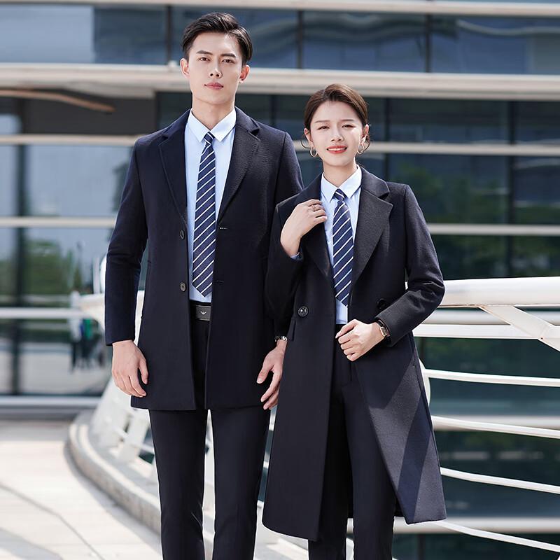 Troyman Unisex Mid-Length Wool Blend Work Coat