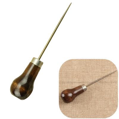 1 pz. Punteruolo professionale con manico in legno per pelletteria, accessori per cucire e cucire.