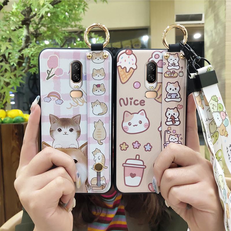 Anti-dust Cartoon Phone Case For OnePlus 6/1+6 Dirt-resistant Kickstand Ring Protective Waterproof Cute Shockproof