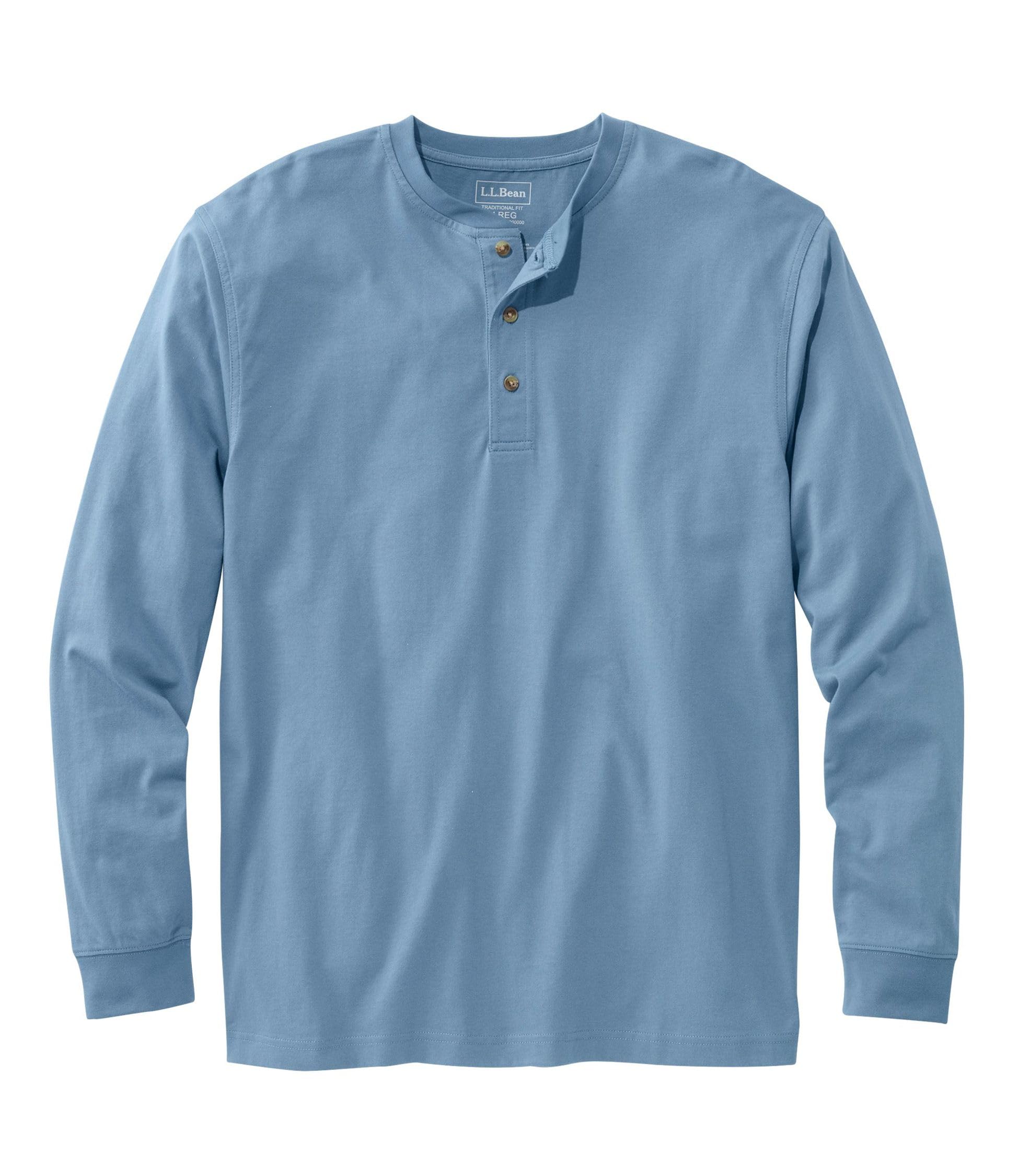 

Неусаживаемая футболка Henley с длинным рукавом Japan Fit L Delta Blue 0UPW101006 [LLB] мужская футболка Care-Free,