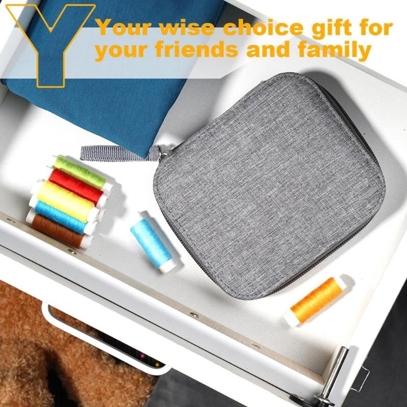 Sewing Kits, Mini Sewing Kits Thread and Needle Set for Adults, Home, Travel, DIY & Emergency with Zipper Storage Case