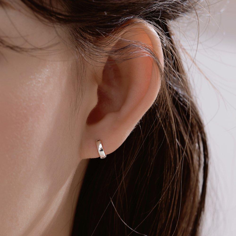 925 Silver Melting One-Touch Ring Earrings W