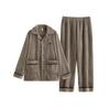 Men's Plus Size Flannel Cardigan Pajamas - Thickened Velvet Winter Homewear