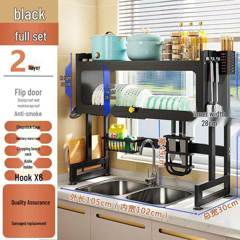 Multi-functional Dustproof Kitchen Countertop Storage Rack