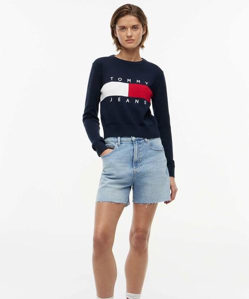 Tamijinseu Cotton Flag Crewneck Sweater (T32G6Kto15Twt1C1G)