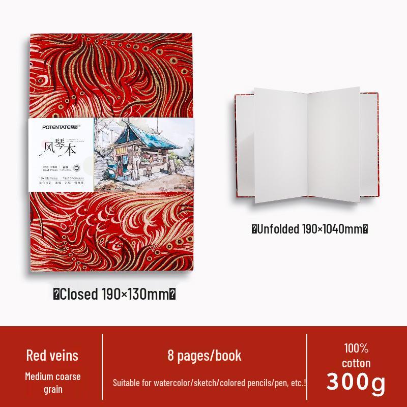 Portable Cotton Watercolor Accordion Planner - 300g Fabric for Travel & Student Paintings