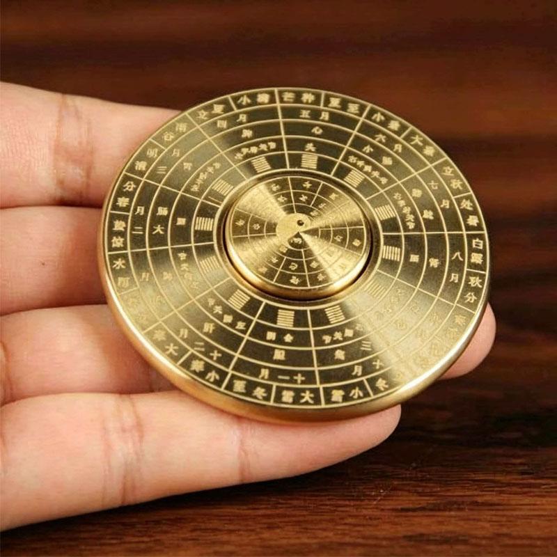 Chinese Style Tai Chi Luopan Feng Shui Compass Fidget Spinner for Adults Metal Stress Relief Toys ADHD Anxiety EDC Cool Gadgets