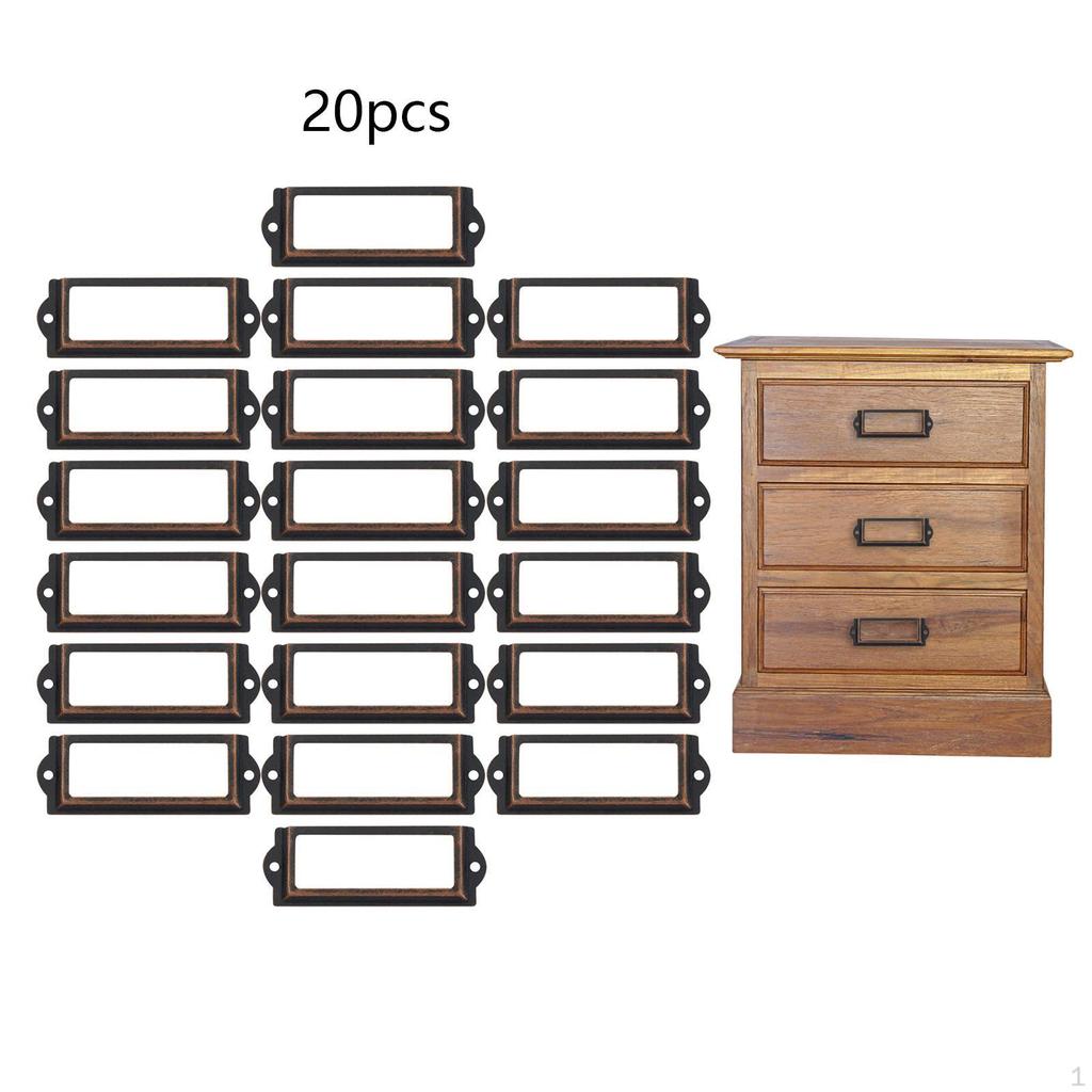 20 Porta Etichette per Fascicoli Cornice Etichetta Cassetto Targhetta Ferramenta con Viti per Scatola