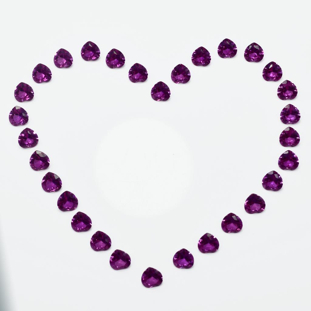 Natural Pink Ruby Loose Gemstone 24 pcs Untreated Heart Cut 7x7 mm for Jewelry Making and Crafts