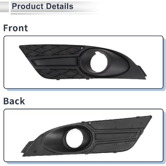 Front Left Fog Light Grill for Ford Focus 2007-2008 Front Lower Bumper Fog Light Cover Inserts No.5M5J15A245BA ABS 1 Pc