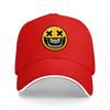Face Skull Design Baseball Cap Black with Yellow Emoticon Graphic Cool Streetwear Style Hat for Men and Women
