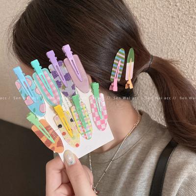 Deux paquets de pinces à cheveux colorées sans couture, franges à tempérament doux pour femme, pinces latérales, couvre-chef mignon.