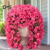 2Pcs Hanging Artificial Bougainvillea Speetabilis UV Resistant Realistic Fake Flower Wedding Party Indoor Outdoor Garden Yard Wall Hanging Faux Bloom